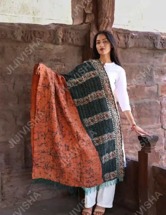 Buy Harvest Hues Pattachitra Silk Stole Online