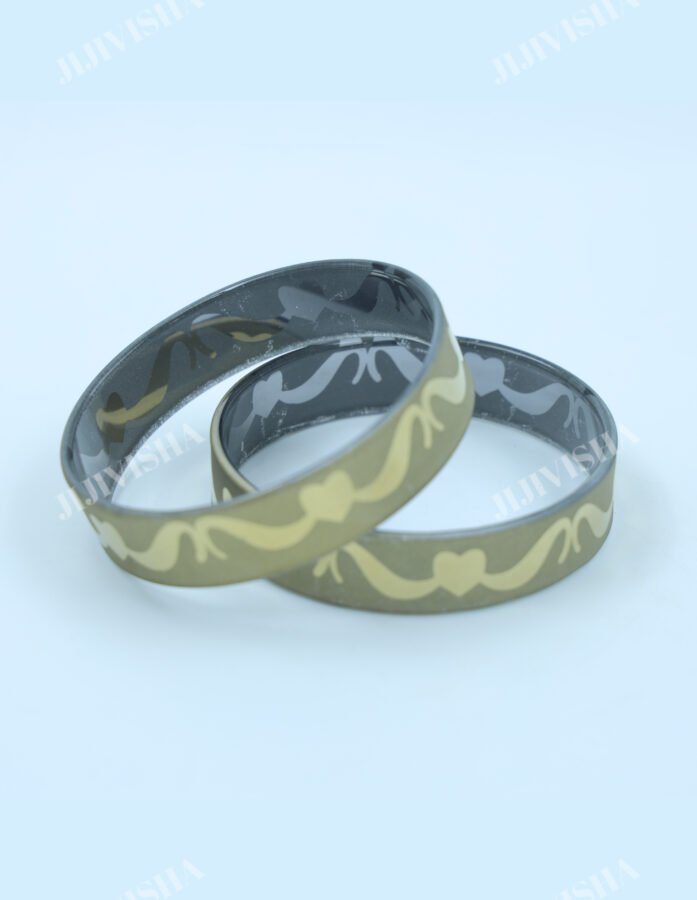 Buy Beige and Golden Glass Bangles Online