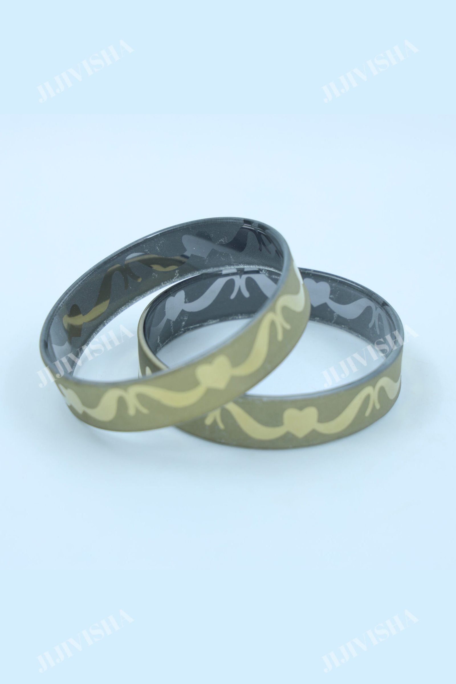 Buy Beige and Golden Glass Bangles Online