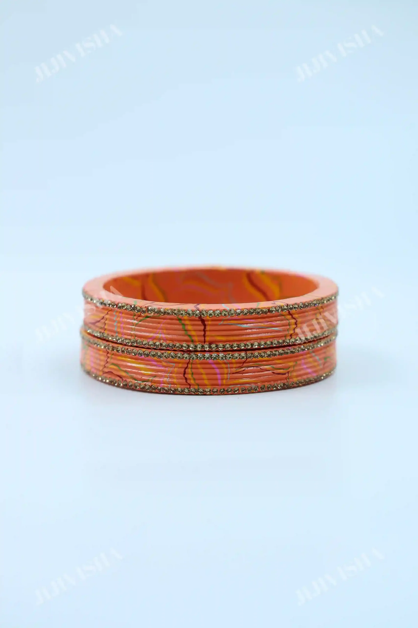 Buy Peachy Splendor Laakh Bangles Online
