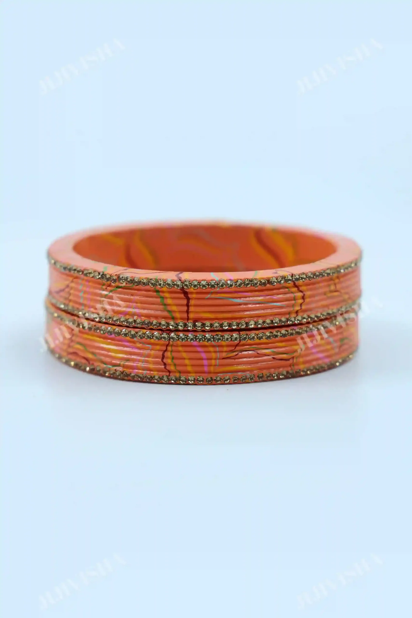Buy Peachy Splendor Laakh Bangles Online