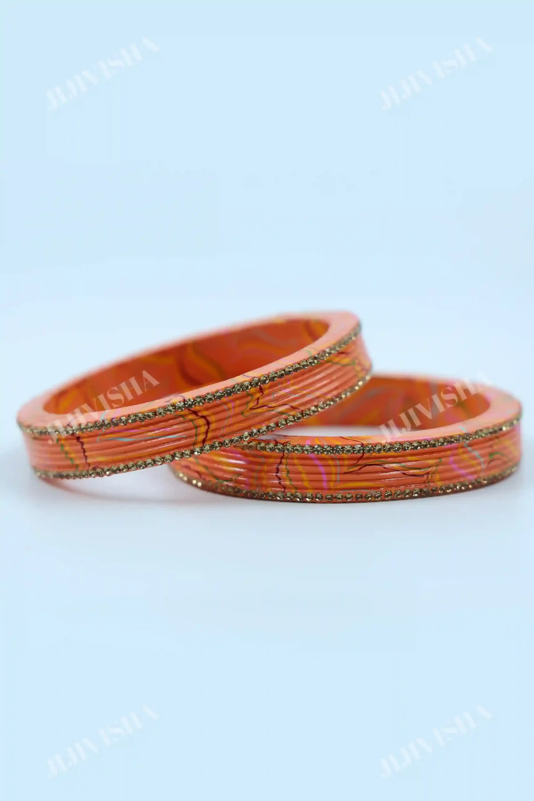 Buy Peachy Splendor Laakh Bangles Online