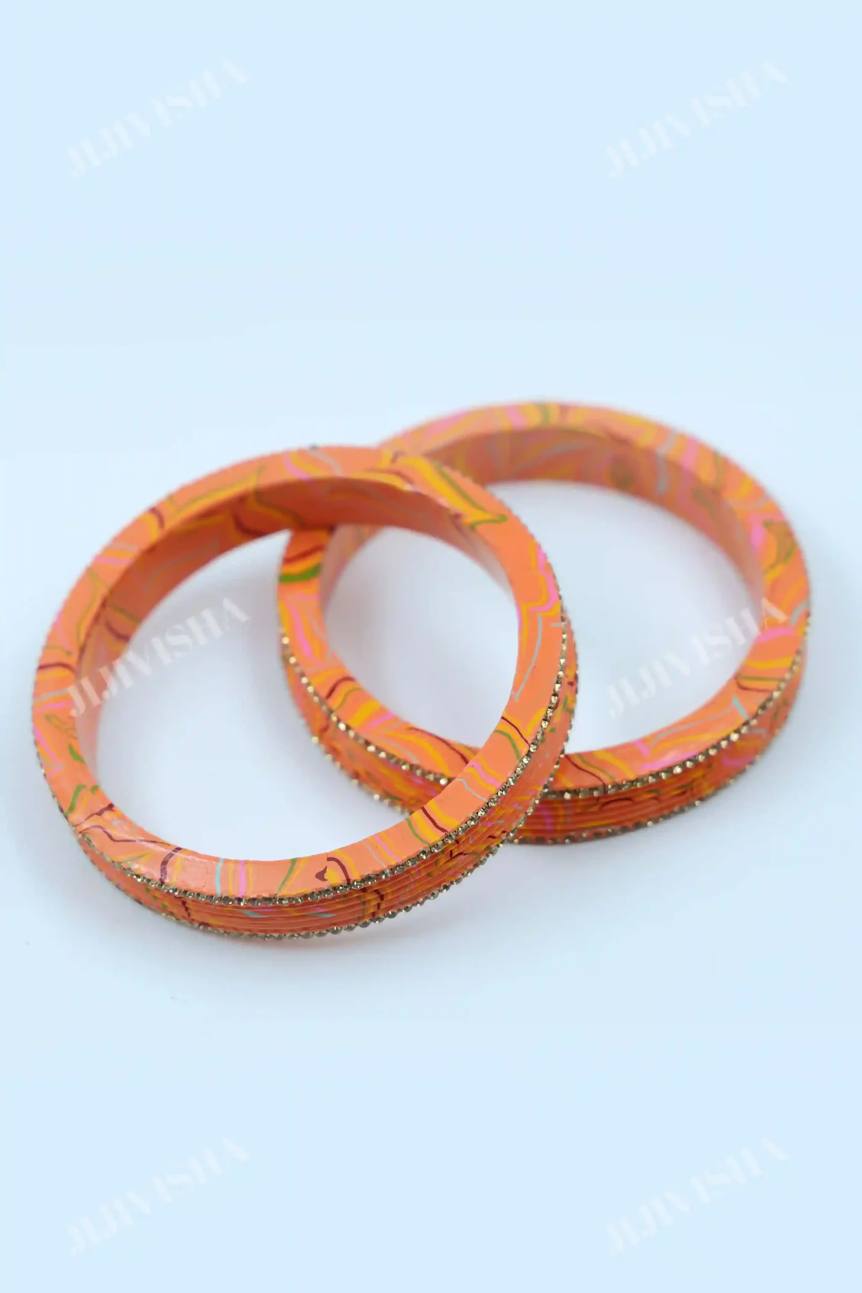 Buy Peachy Splendor Laakh Bangles Online
