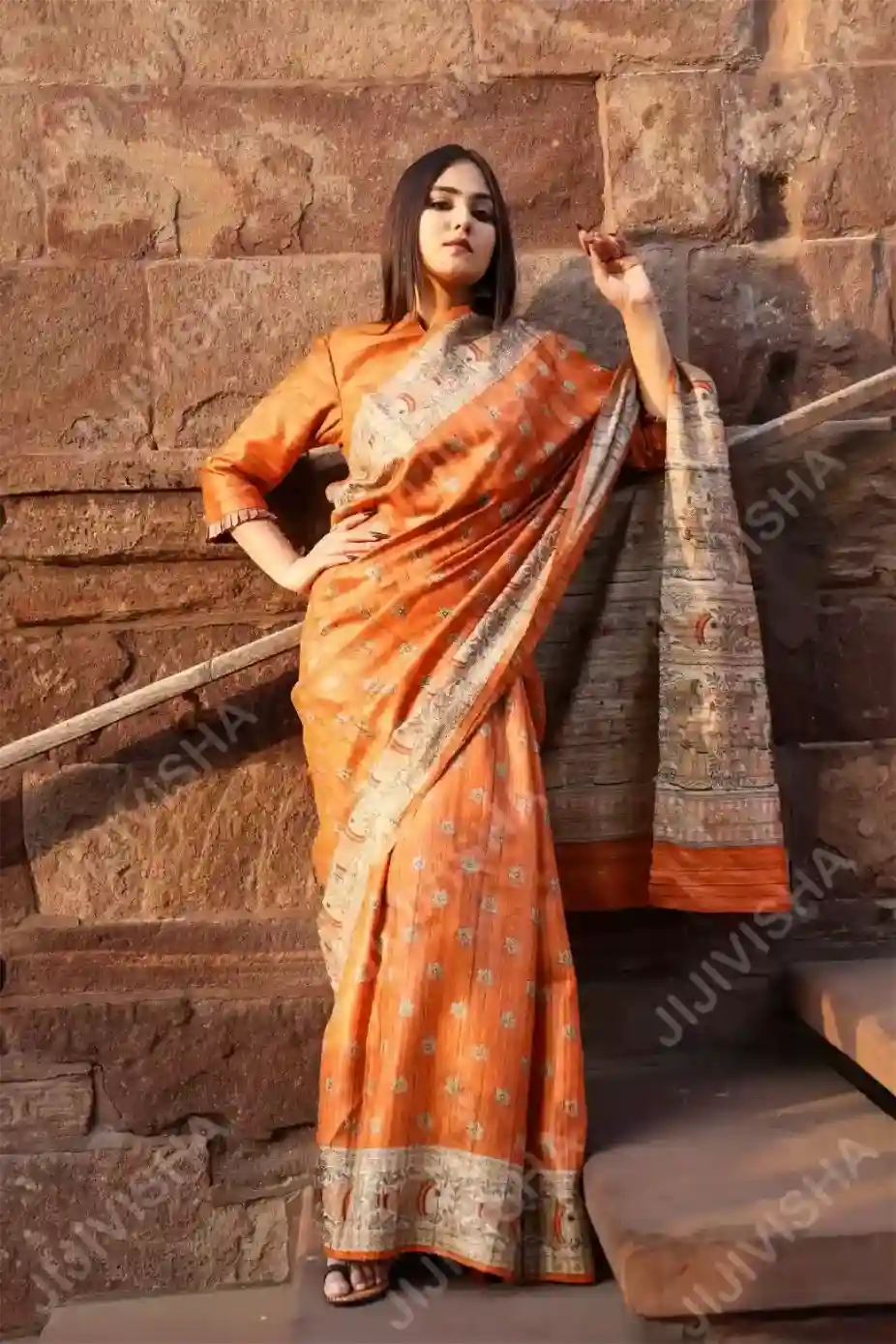 Buy Madhubani Tussar Symphony Saree