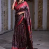 Buy Navy Blue Kani Weave Saree Online