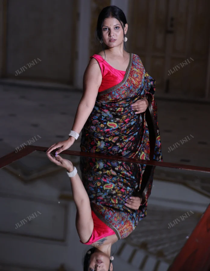Buy Black Kani Weave Saree Online