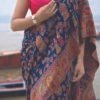 Buy Navy Blue Kani Silk Saree Online