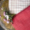 Buy Red & White Handwoven Cotton Fabric Set