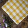 Buy Yellow & White Checks Handwoven Cotton Fabric