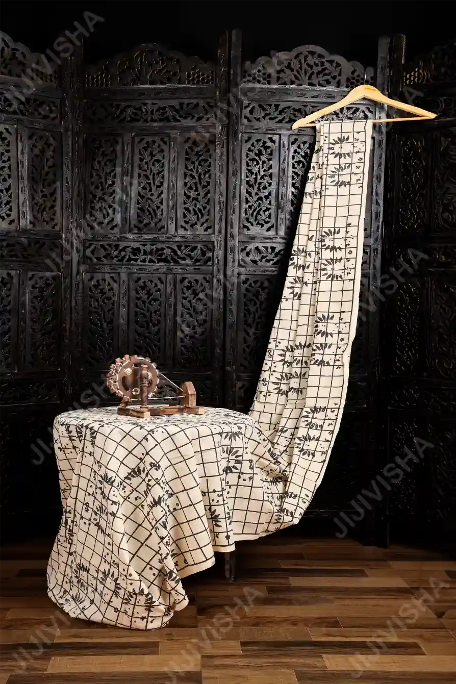 JVFACOB047 Buy Ajrakh Serenity Hand Block Printed Cotton Fabric