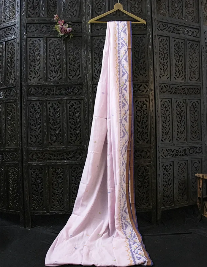 Buy Pink Jamdani Handwoven Fabric