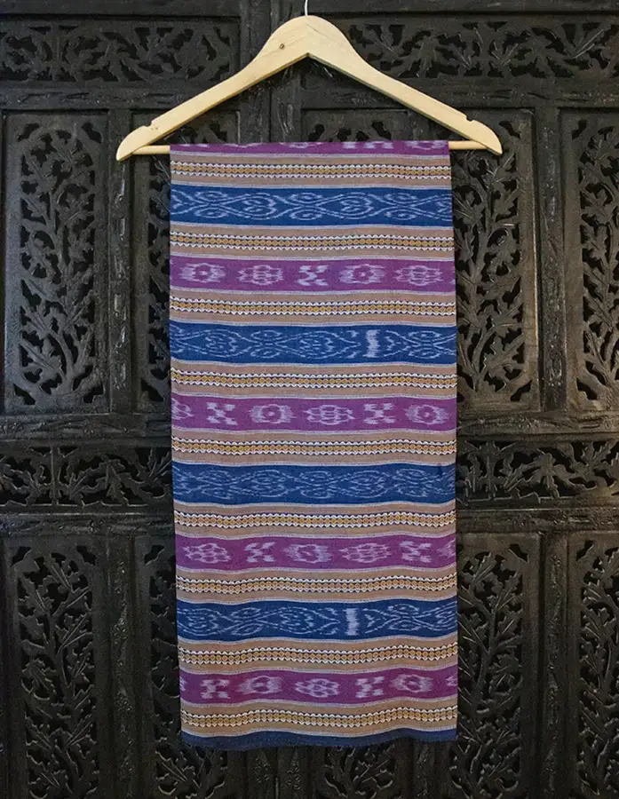 Buy Blue & Pink Sambhalpuri Handwoven Cotton Fabric