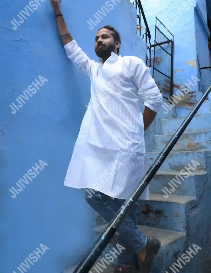 Chikankari Hand Embroidery Men's White Cotton Kurta