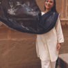 Buy Black Georgette Dupatta with Golden Border Online
