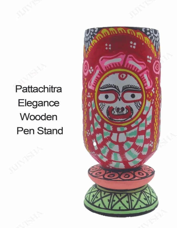 Pattachitra Elegance Wooden Pen Stand