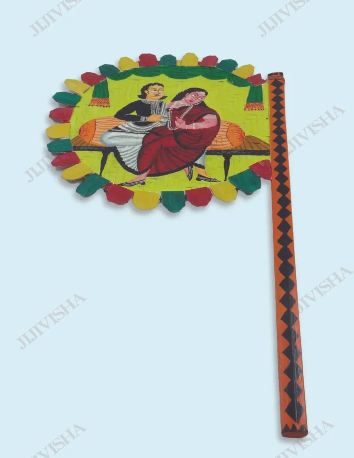 Chitrakari Breeze: Pattachitra Bamboo Haath Pankha- Women’s Edition - Gallery Image