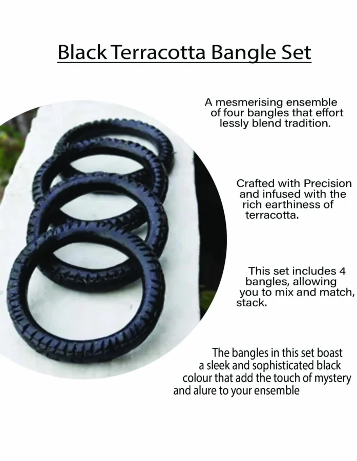 Black Terracotta Bangles Set- Embrace Timeless Elegance