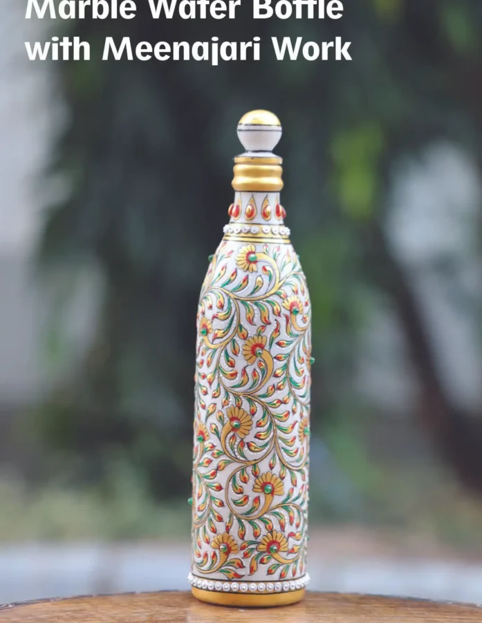 Marble Water Bottle with Meenakari Work