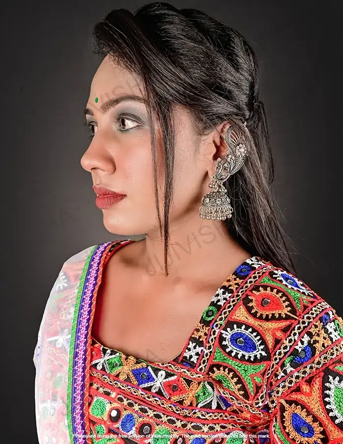 Bohemian Elegance: Peacock Design German Silver Cuffs - Gallery Image