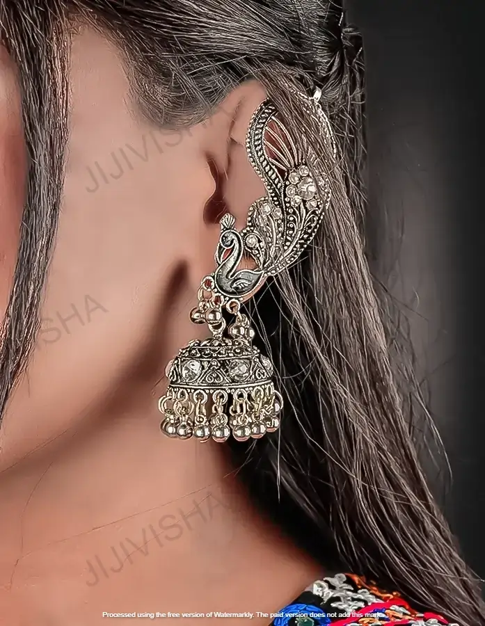 Buy Peacock Design German Silver Cuffs