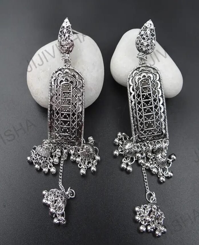 Buy Long German Silver Earrings