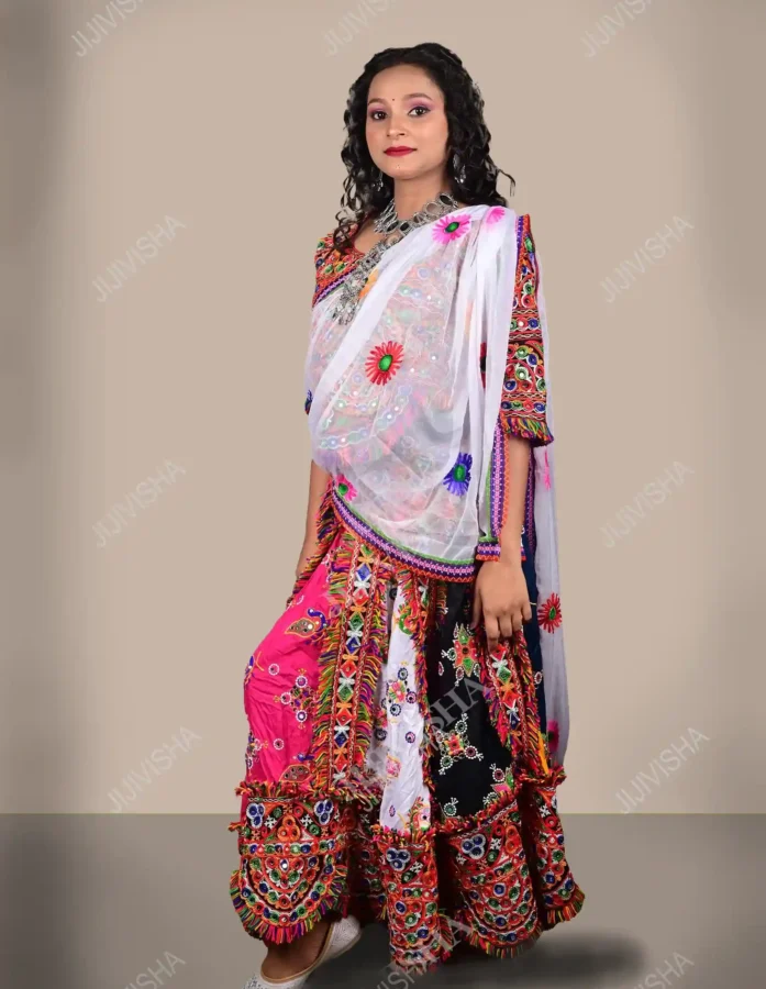 Buy Black & Yellow Lehenga Set 3/4th Length Online