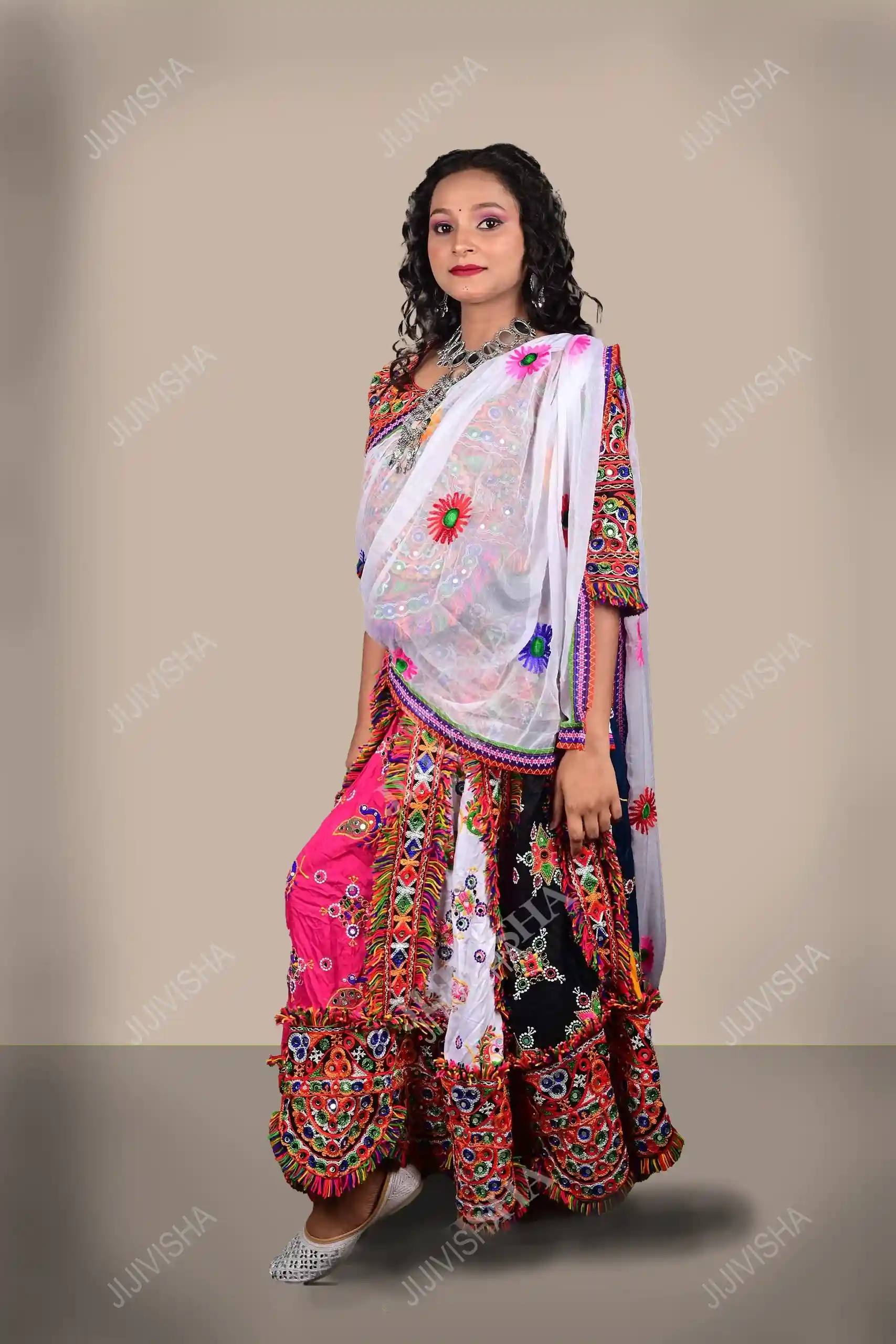 Buy Black & Yellow Lehenga Set 3/4th Length Online