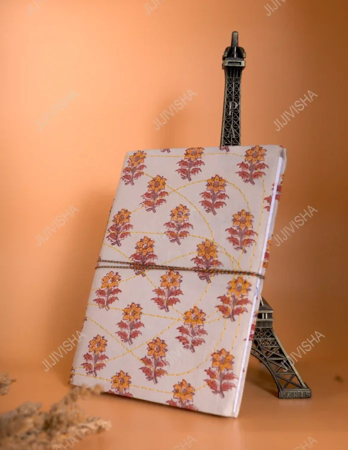 Blossom Whispers Handmade Block Print Diary