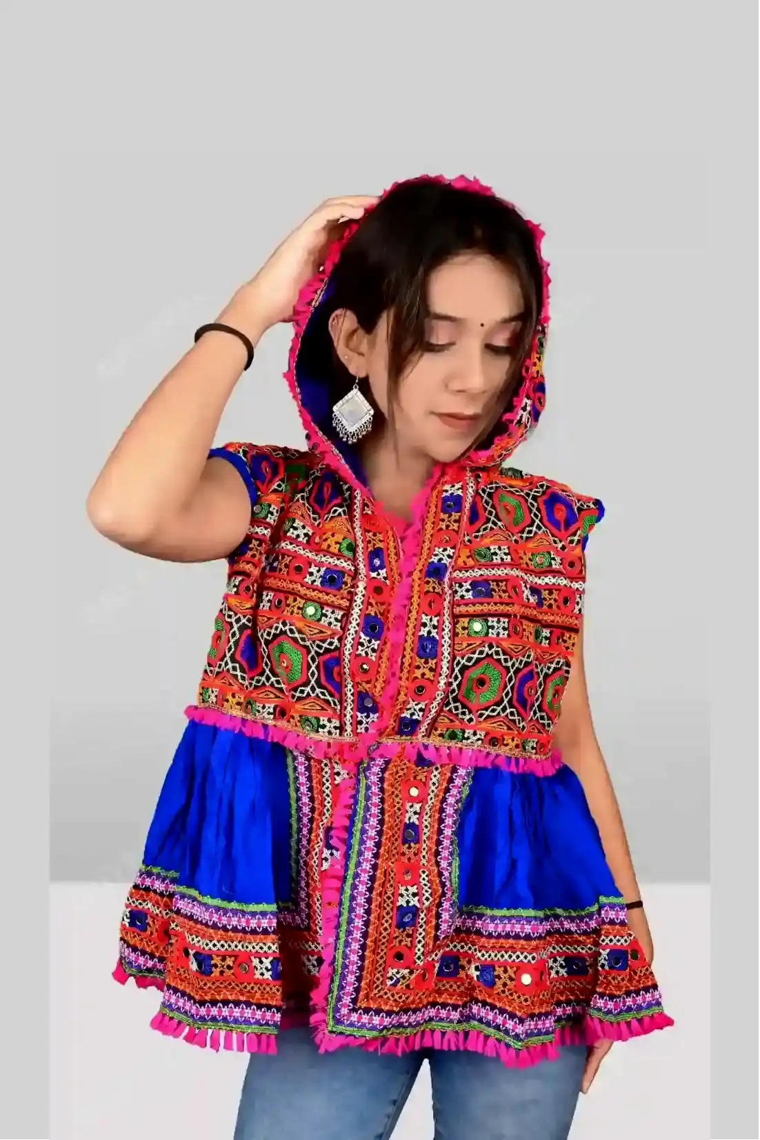 Buy Handcrafted Angrakha Hoody for Garba Nights