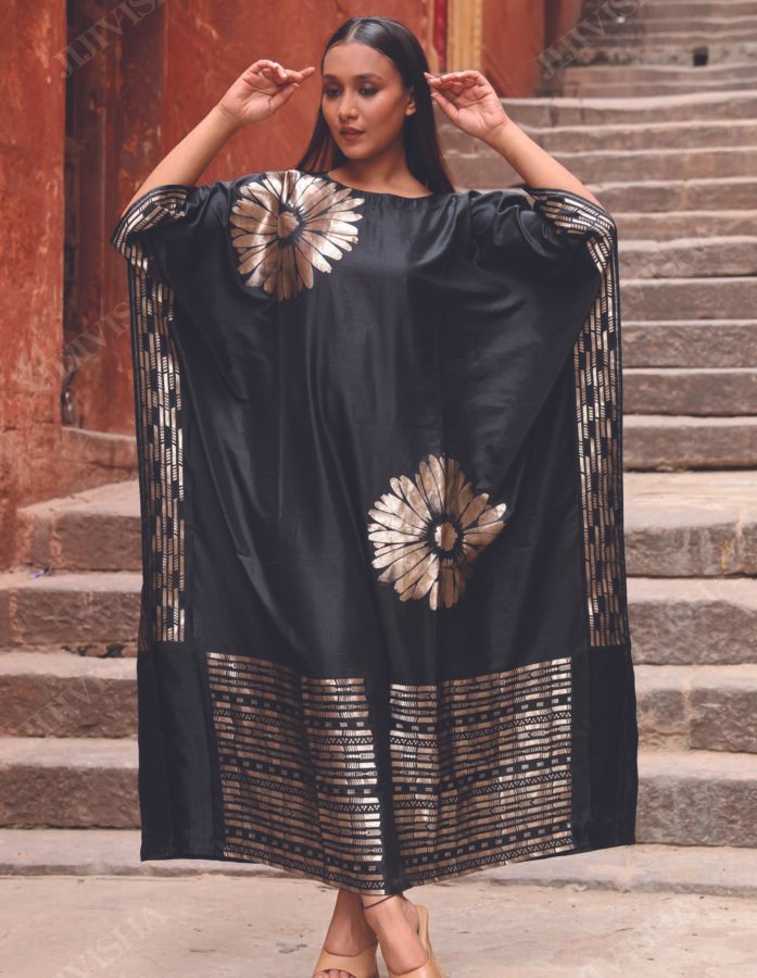Black Banarasi Kaftan
