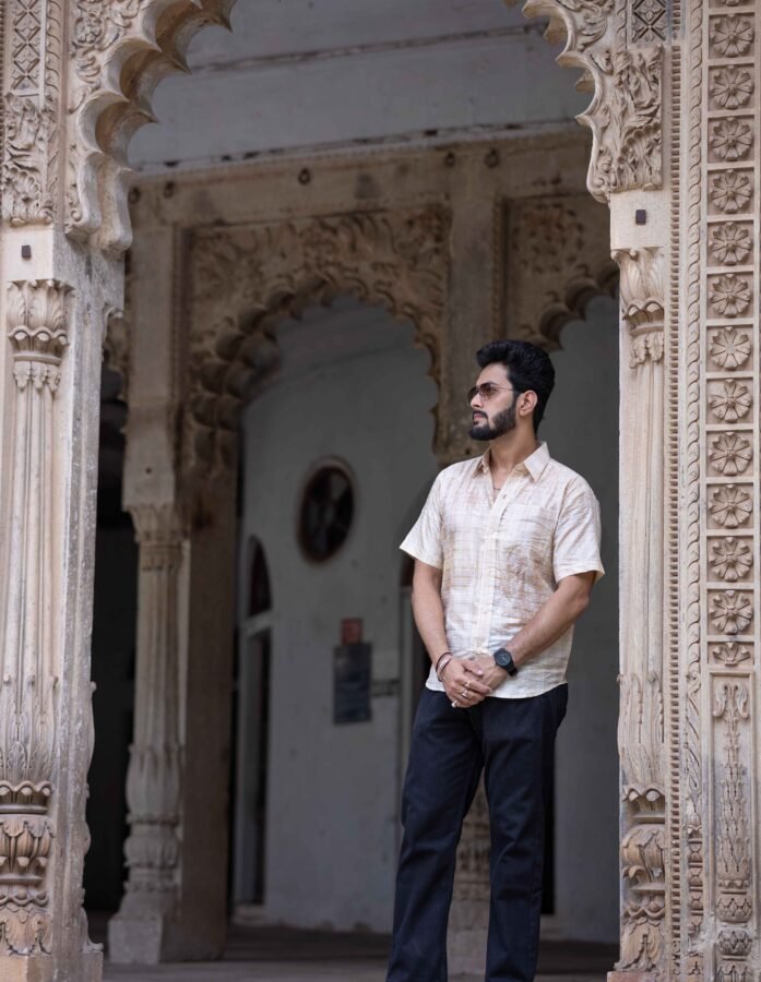 Beige Kosa Silk Men's Shirt