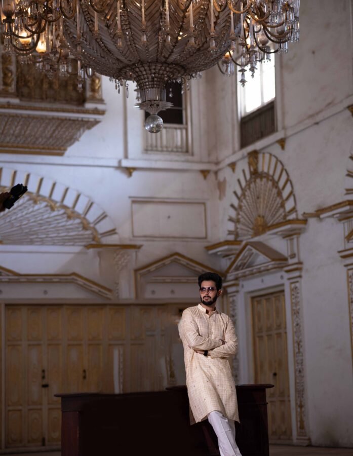 Beige Kosa Silk Men's Kurta