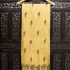 Yellow Kosa Silk Tribal Hand Block Printed Fabric