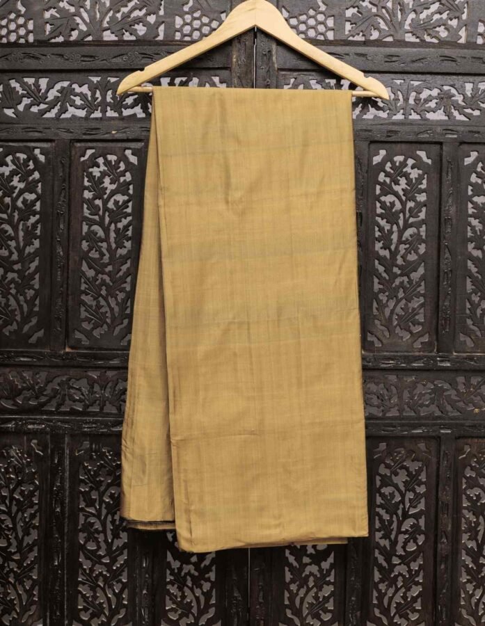 Golden Bishnupuri Silk Katan Fabric