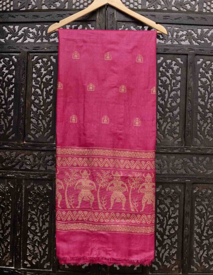 PinkKurta Fabric With Tribal Motifs