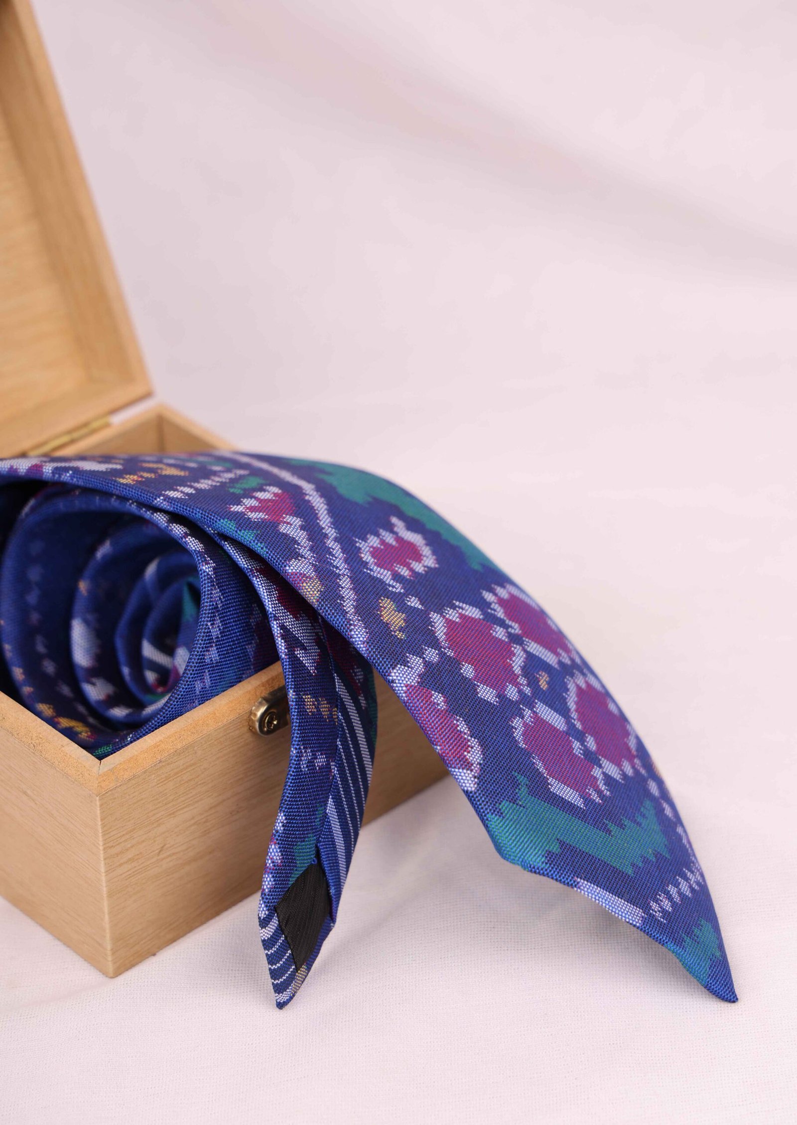 Royal Blue Patola Silk Necktie