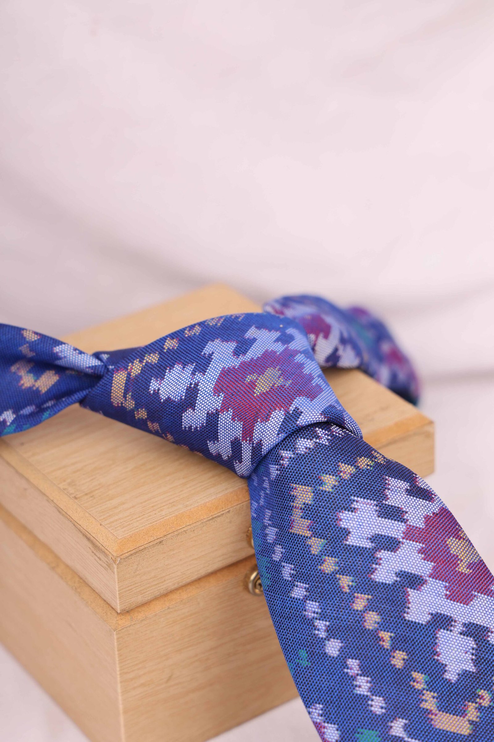 Royal Blue Patola Silk Necktie