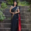 Sangamitra Rasa: Maroon and Black Bishnupuri Pure Silk Kalakhetra Saree