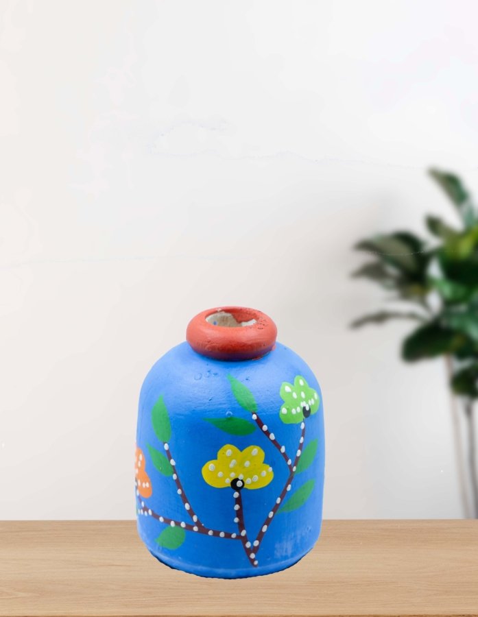 Elegant Floral Patterns on a Finely Carved Wooden vase - Gallery Image