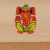 Exquisitely Hand-Painted Wooden Ganesha Fridge Magnet