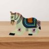 Handcrafted White Rajasthani Art Horse Magnet for Elegant Home Decor