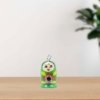 Artisan-Crafted Hand-Painted Wooden Green Doll Keychain