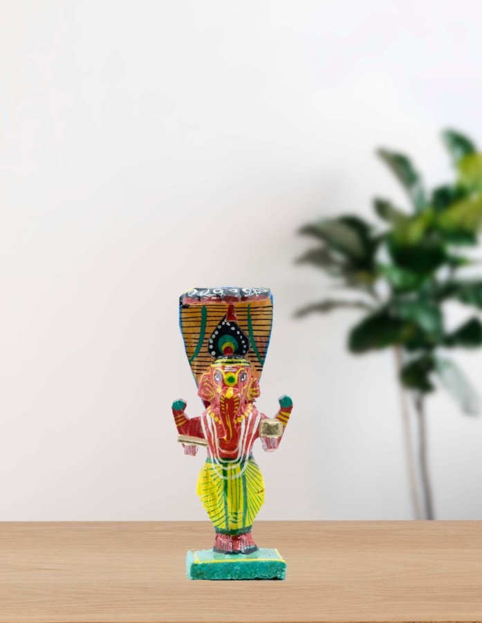 Artisan-Crafted Wooden Ganesha Figurine – A Symbol of Wisdom