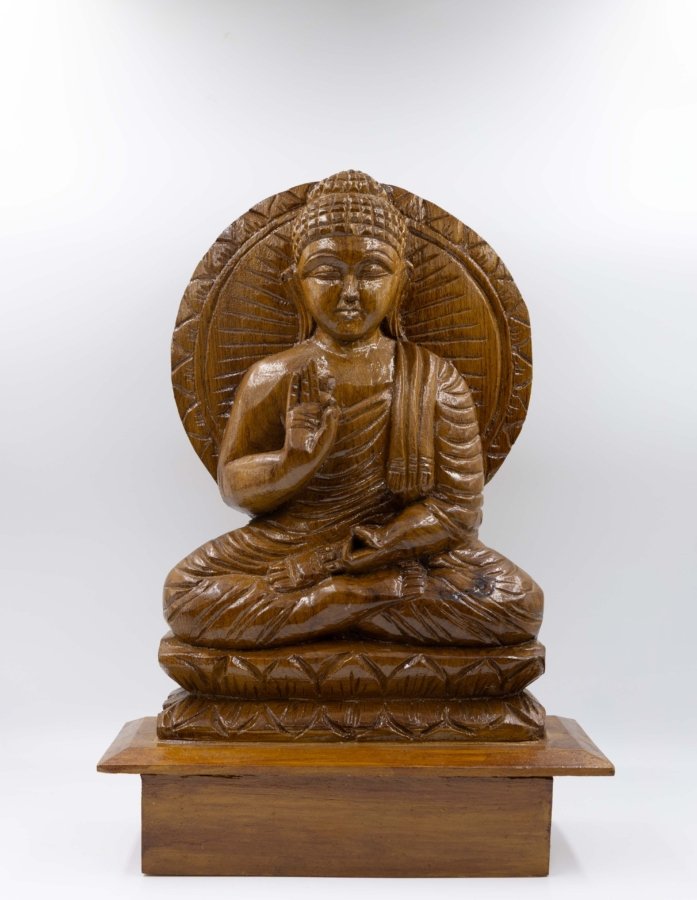 Exquisitely Handcrafted Buddha Statue in Dharmachakra Mudra