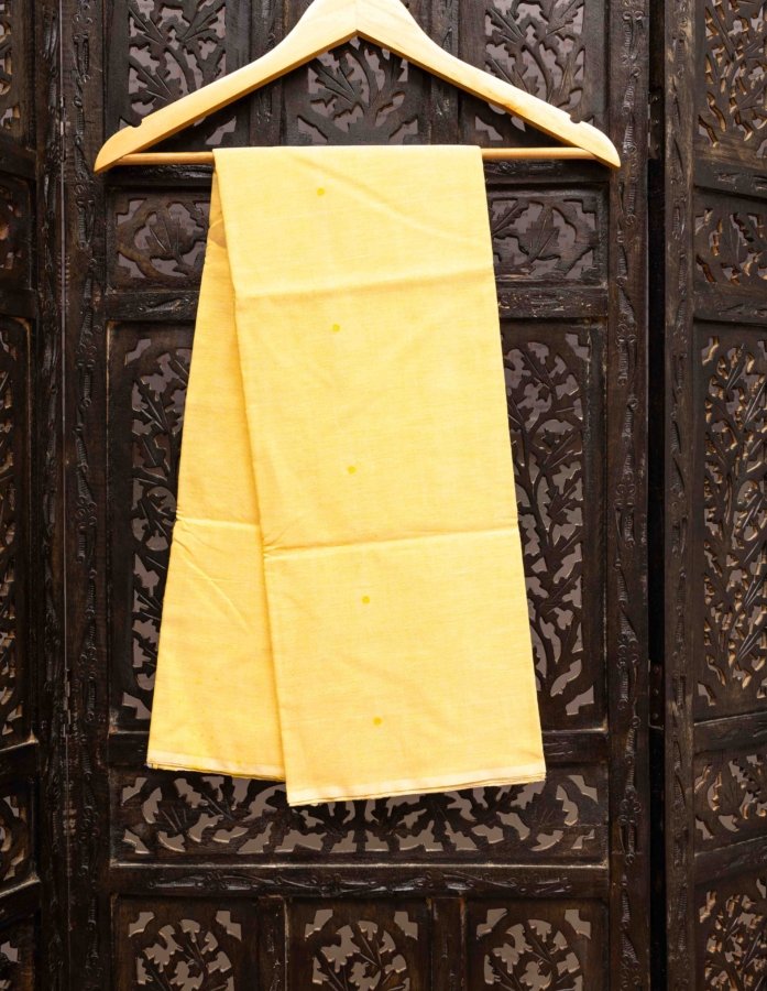 Men's Bright Yellow Chanderi Cotton Kurta