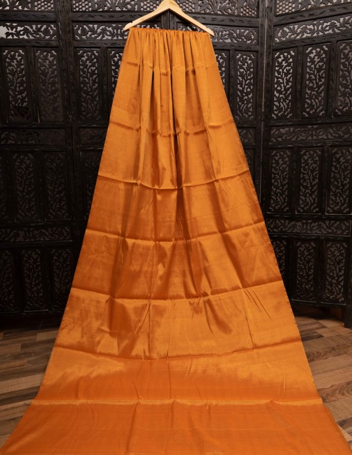 Radiant Orange Tissue Silk Fabric