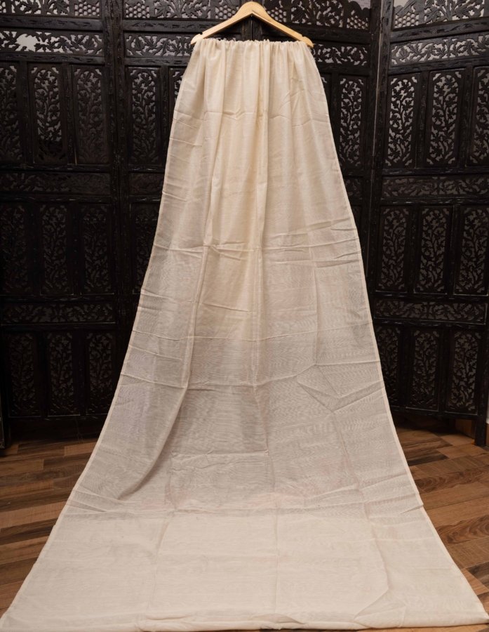 Silver Tissue Silk Fabric