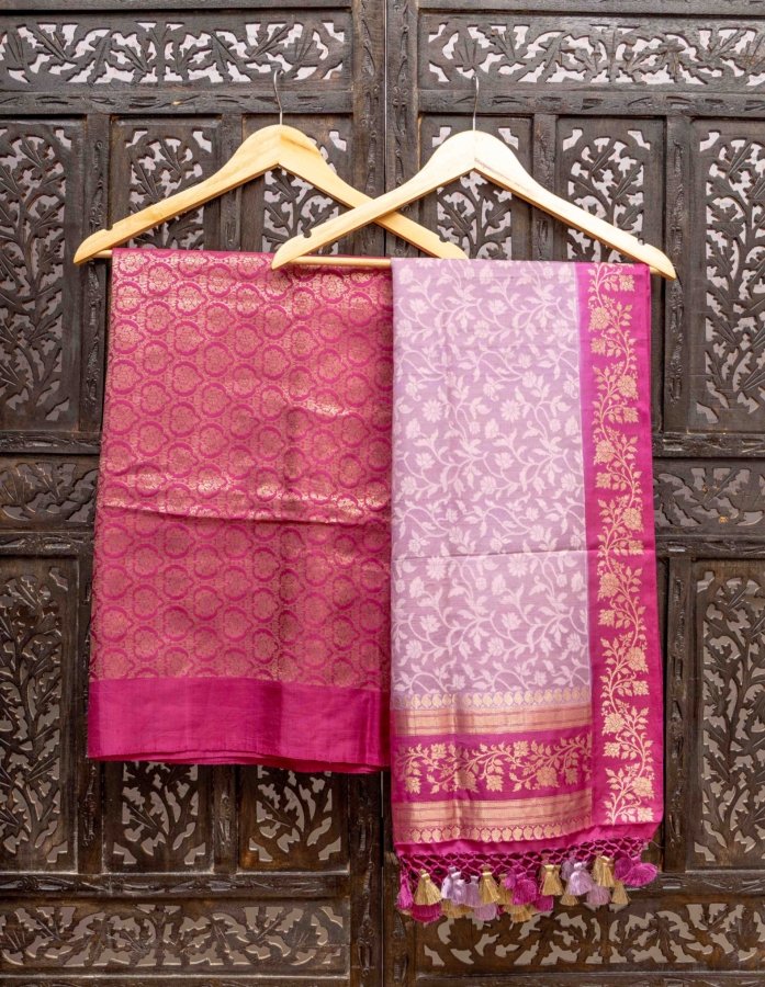 Katan silk Women Dress material - Gallery Image