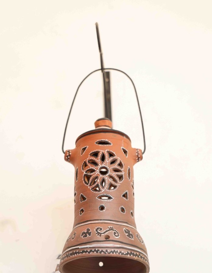 Kutch Handcrafted Terracotta Floral Cutwork Bulb Lamp