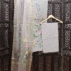 Grey Cotton Hand Painted Dress Material With Organza Dupatta